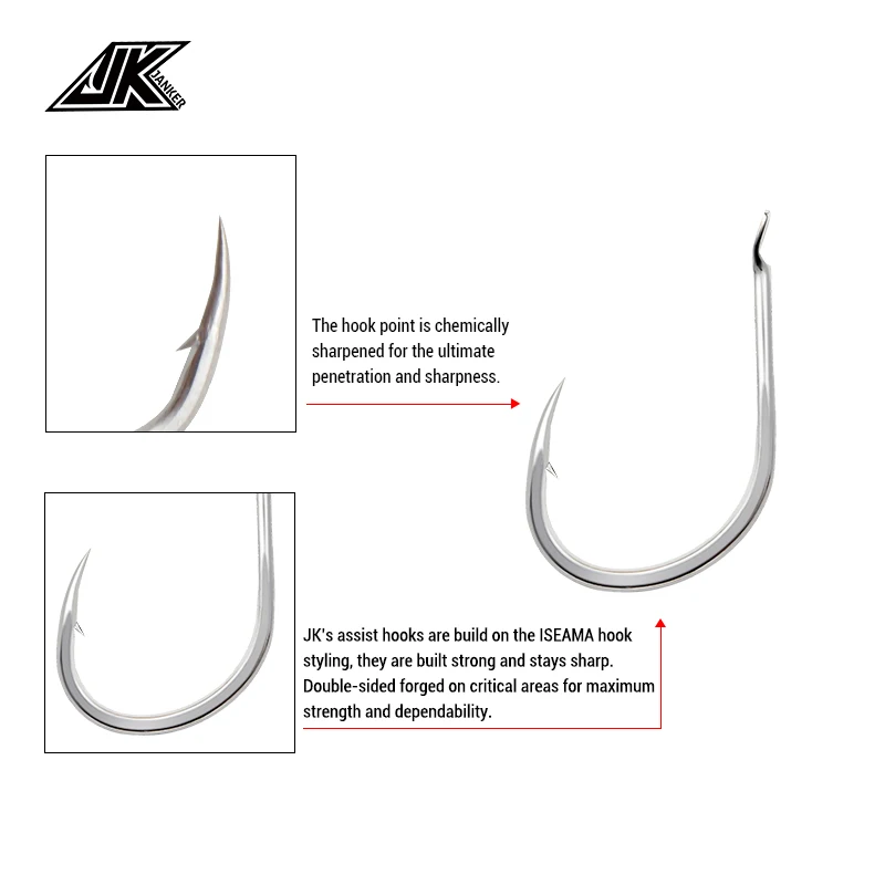 Anzuelos Iseama JK Acero Carbono – Con Púas para Pesca de Mar - imagen 2