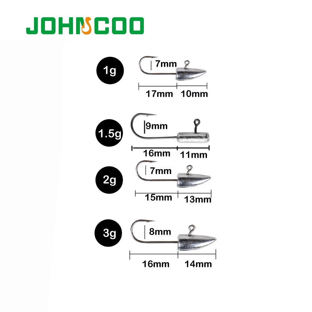 JOHNCOO Mini Jig Head para señuelo suave y trucha - imagen 2