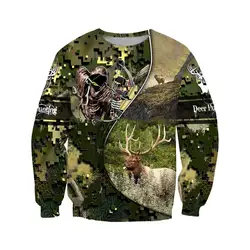 Dear Hunting Camo 3D Sudadera camuflaje con capucha – Cremallera para pesca