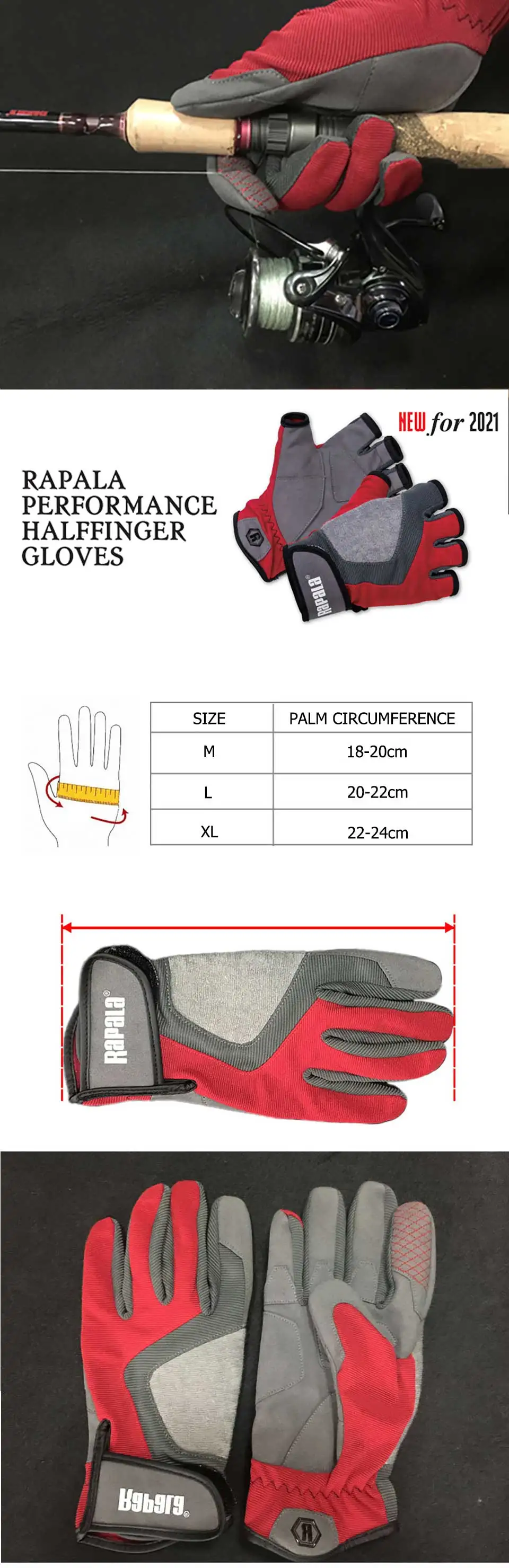 Guantes de pesca Rapala antideslizantes