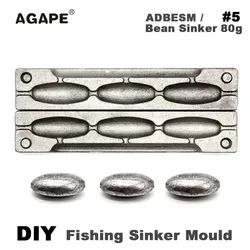 Molde para Plomos de Pesca Agape DIY – Forma Frijol 3 Cavidades