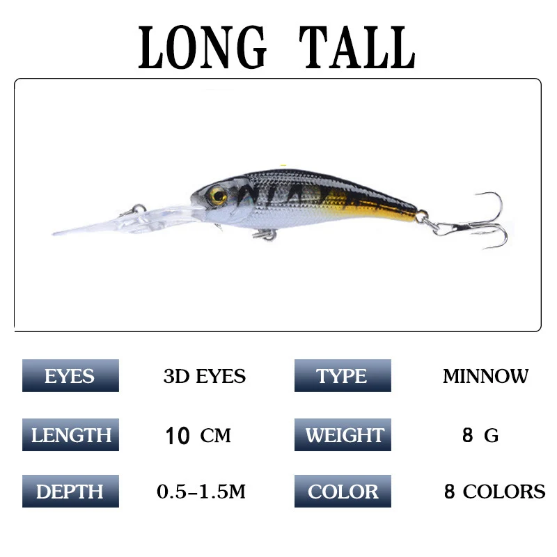 Crankbait pececillo hundimiento lento 10cm 8g - imagen 3