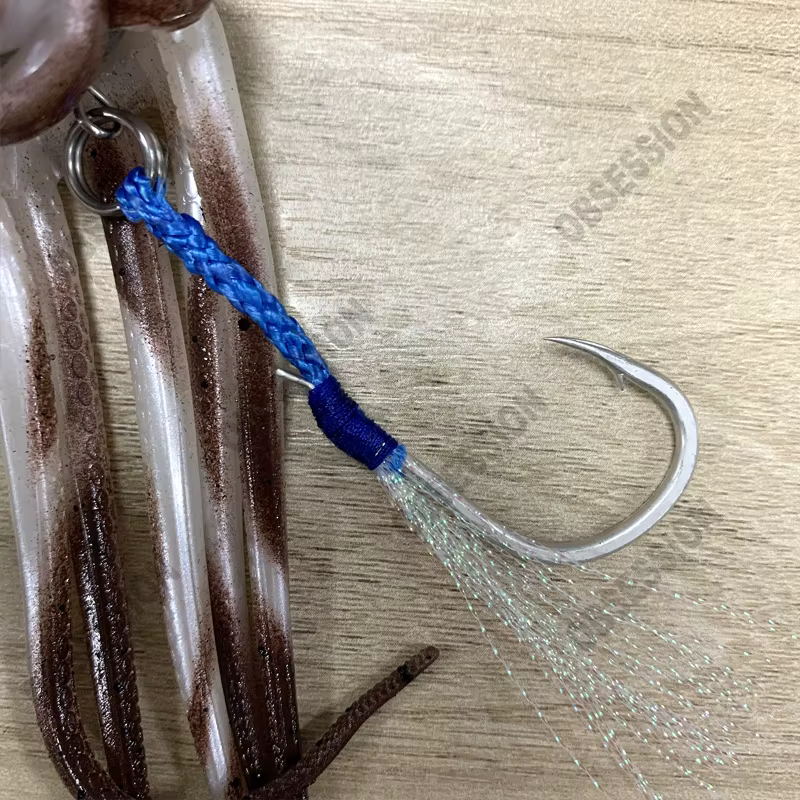 Teaser Octvader Vinilo Pulpo Curricán UV Luminiscente Assist Hooks - imagen 2