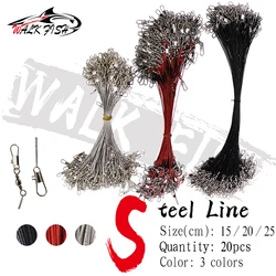 WALK FISH Líder Giratorio Acero Antimordedura 15-25cm para Señuelos