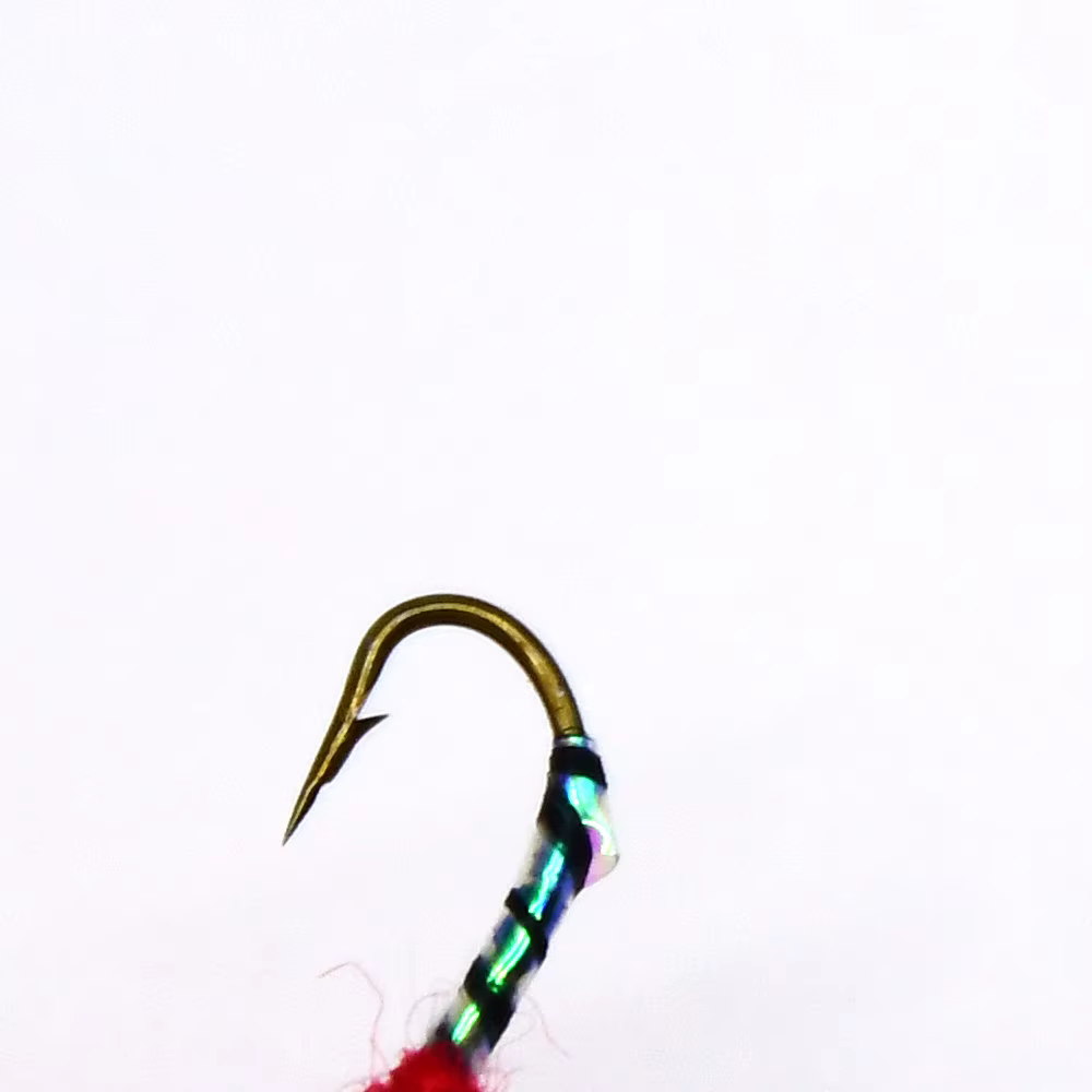 MNFT Señuelos de trucha insecto rojo verde intermitente cebra ninfas - imagen 4