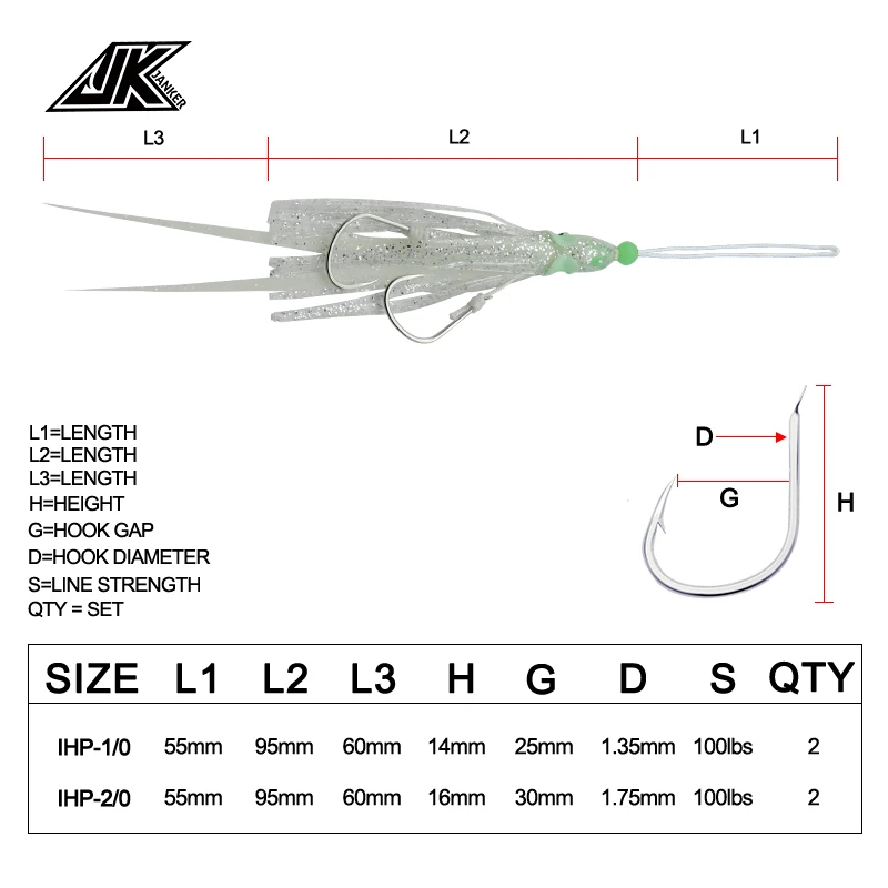 JK IHP Inchiku Luminoso - Anzuelo de Asistencia 1/0-2/0 para jig - imagen 4