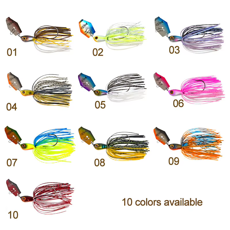 Chatterbait con cola giratoria para lubina – Falda de goma - imagen 5
