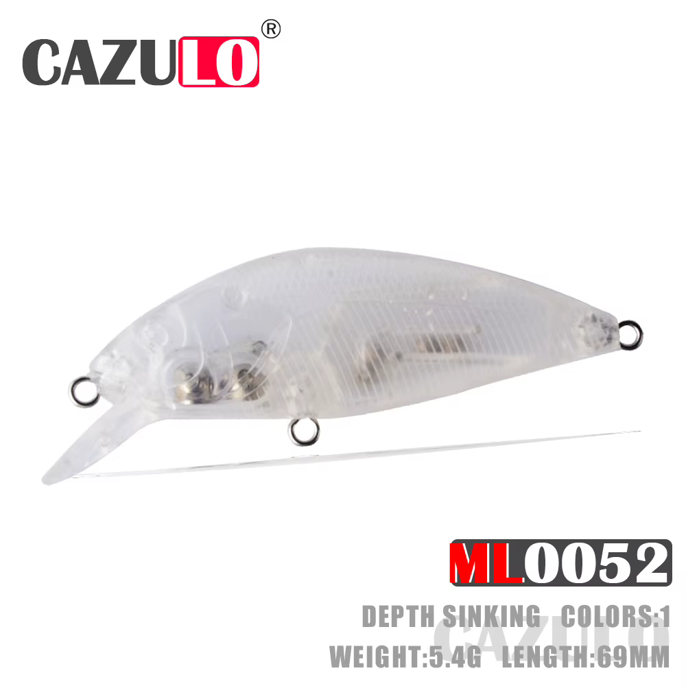 Señuelo Wobblers blanco sin pintar 69mm 5,4g ABS hundido