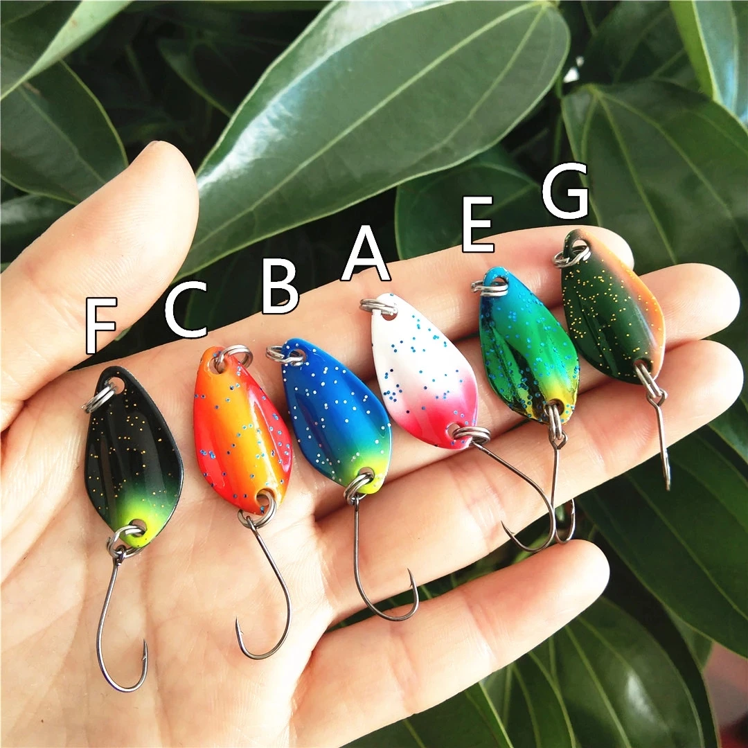 Cucharas Spinner para trucha de metal - Cebo duro, un solo gancho