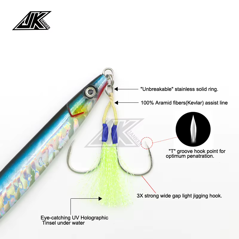 JK LAT-G Anzuelos con Luz Marina y Cuchara de Oropel para Agua Salada - imagen 2