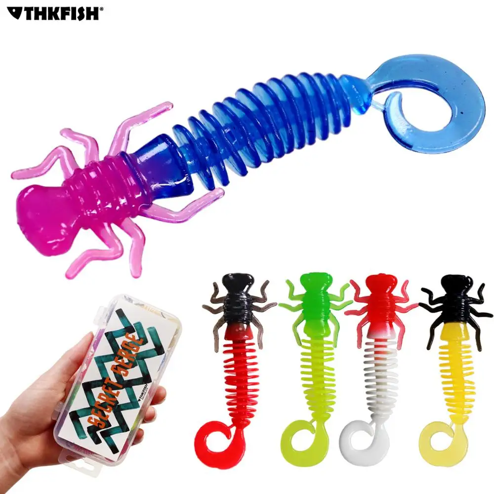 THKFISH Vinilos larva sabor camarón para trucha - imagen 3