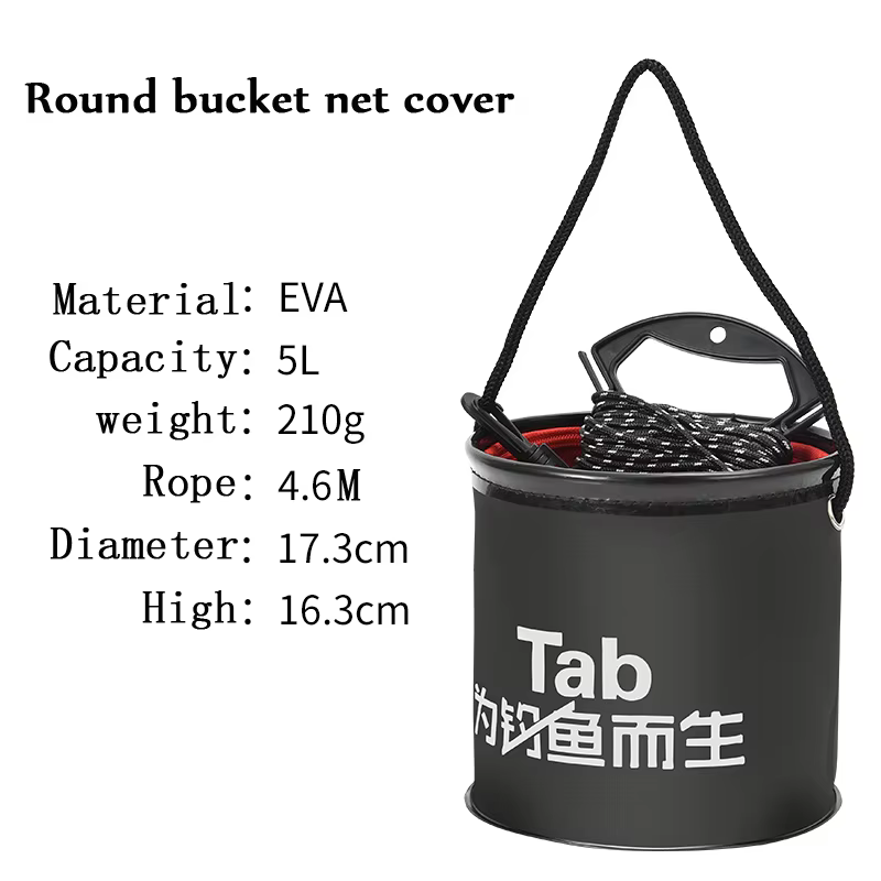 Cubo Plegable EVA 5L para Conservar Cebo Vivo en Pesca - imagen 2
