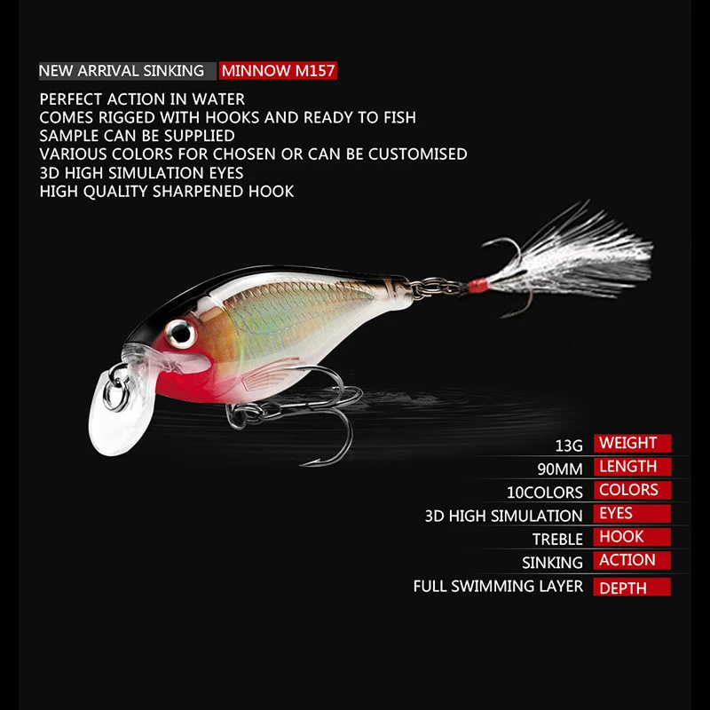 Crankbait Mino – Señuelo para lubina 8,5 cm 12,3g - imagen 4