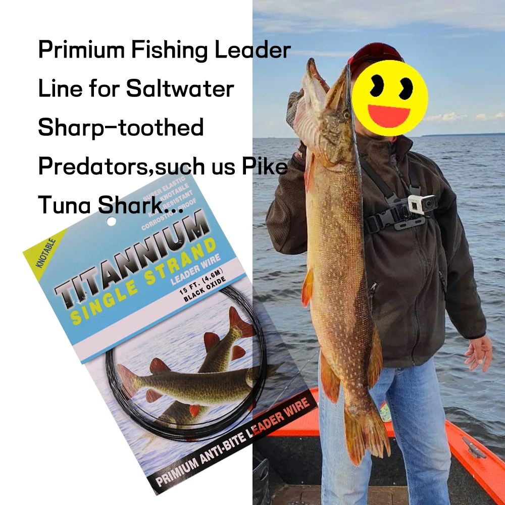 Líder de pesca níquel-titanio resistente a torceduras 6–124 lb 15 pies - imagen 3