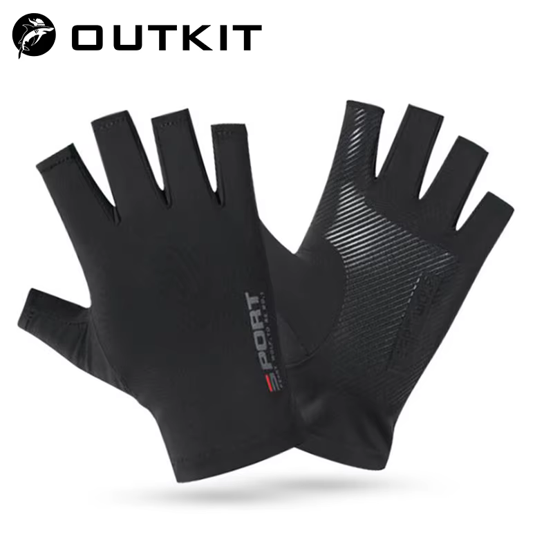 Guantes de pesca unisex - medio dedo, seda helada, antideslizantes, UV - imagen 4
