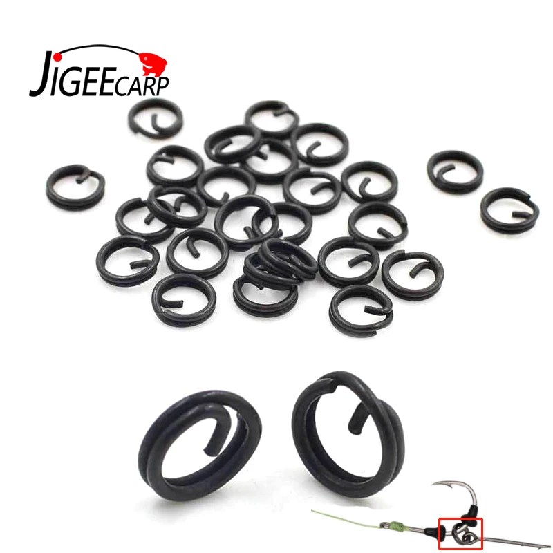 Anillos Q negro mate para pesca de carpa