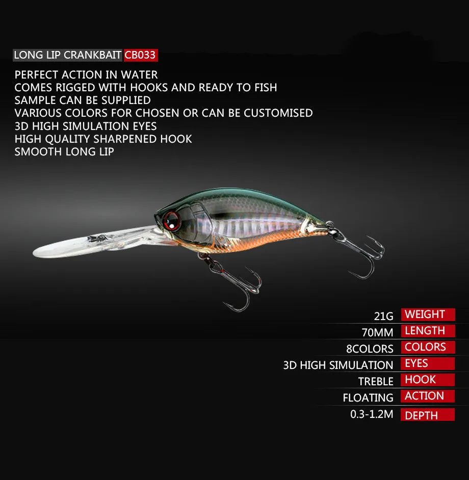 Whoppers Crankbait 11,4 cm 21g – Trolling agua salada - imagen 3