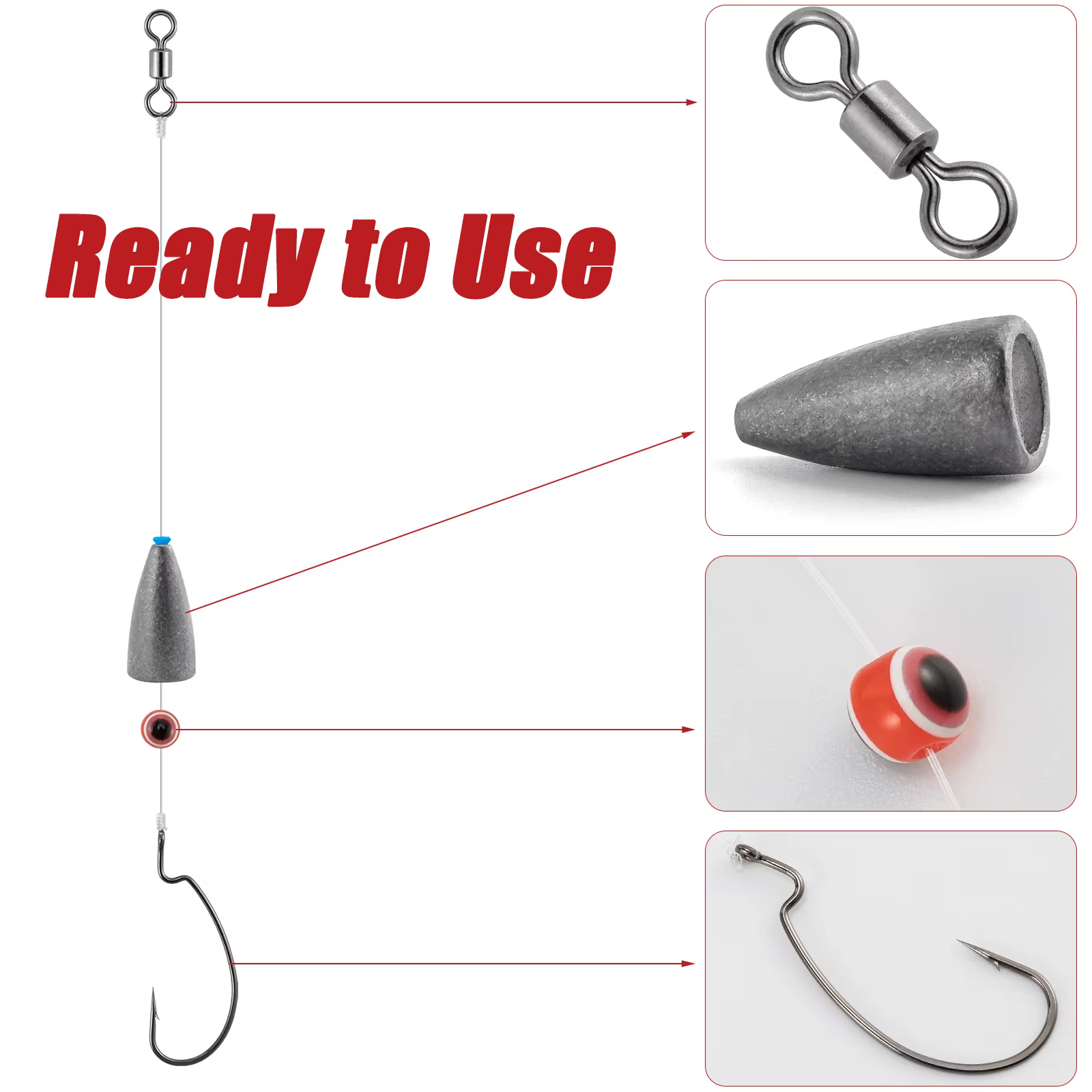 Aparejo Texas para swimbaits con plomadas lucioperca y bagre - imagen 5