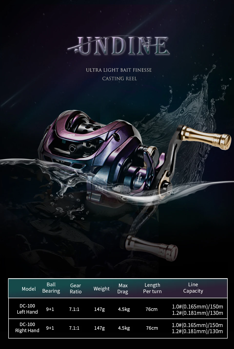 Carrete Soloking DC100 BFS ultraligero