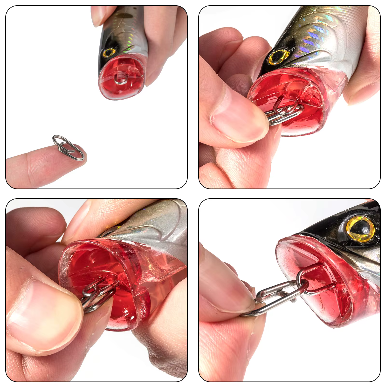 Clips cambio rápido acero inoxidable para anzuelos y señuelos - imagen 5