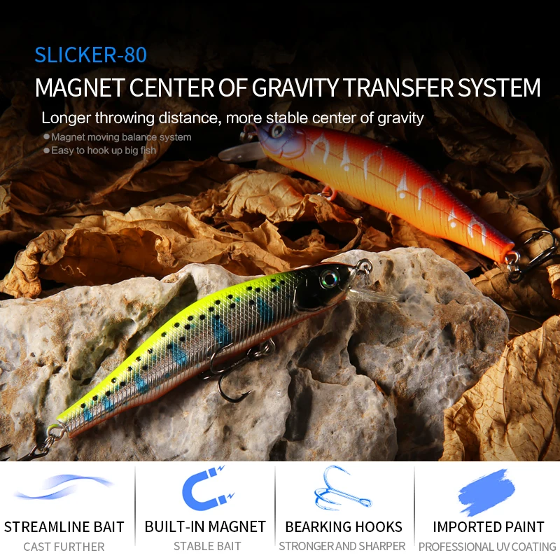 Bearking 80mm 8,5g - Señuelo minnow profesional de pesca artificial - imagen 5