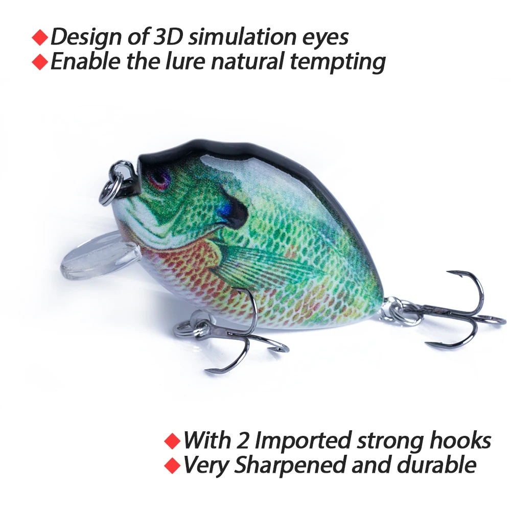 Señuelos Crankbait hundimiento lento para pesca de lubina y bluegill - imagen 3