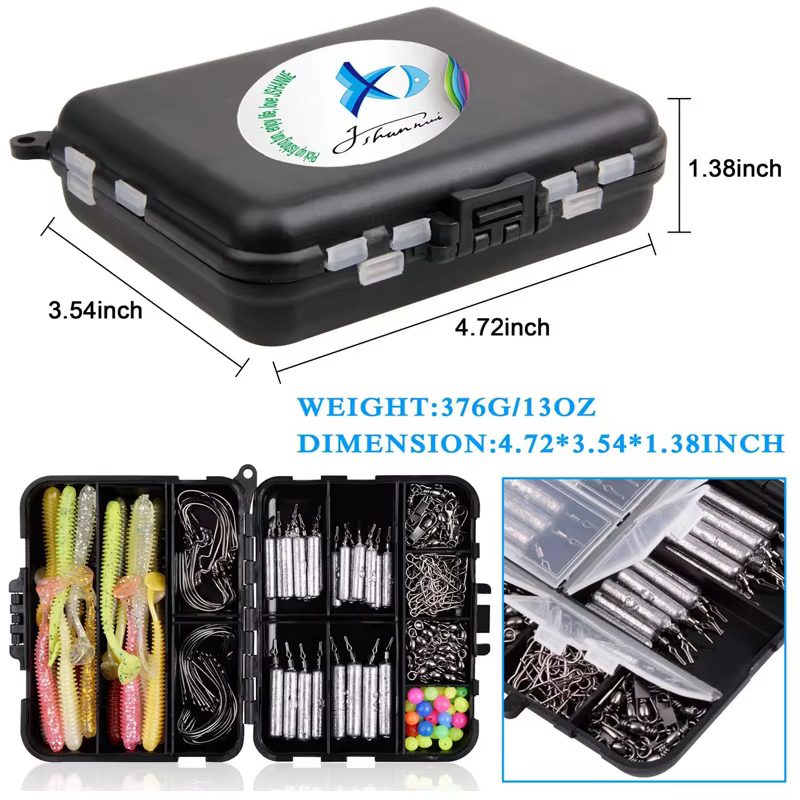 Kit de señuelos trucha con anzuelos Wacky y broches giratorios pesca - imagen 2