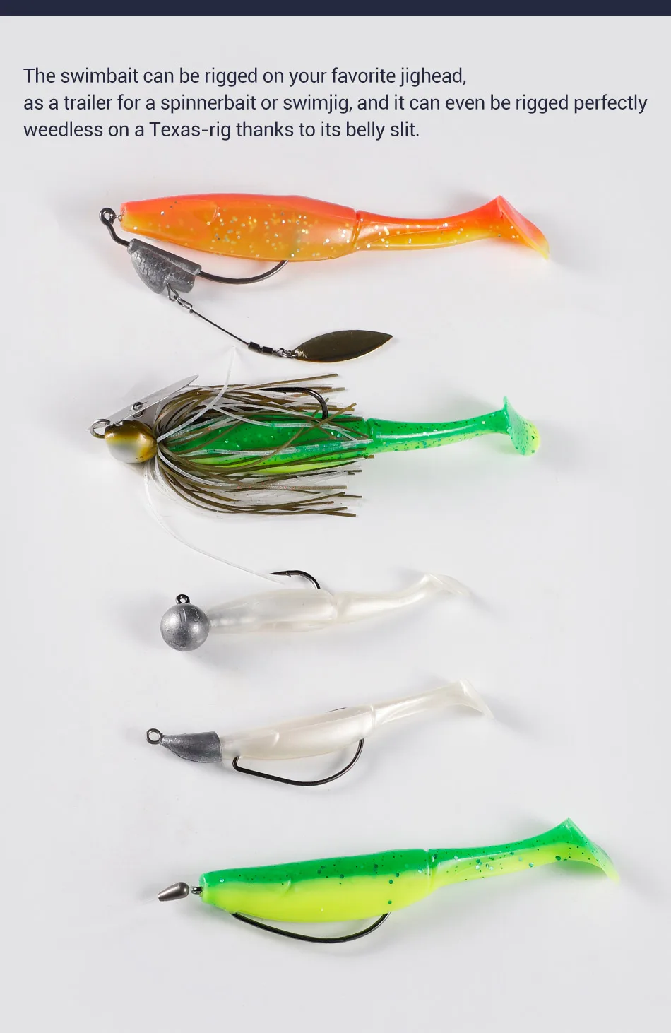 Señuelos listos para usar en diferentes montajes