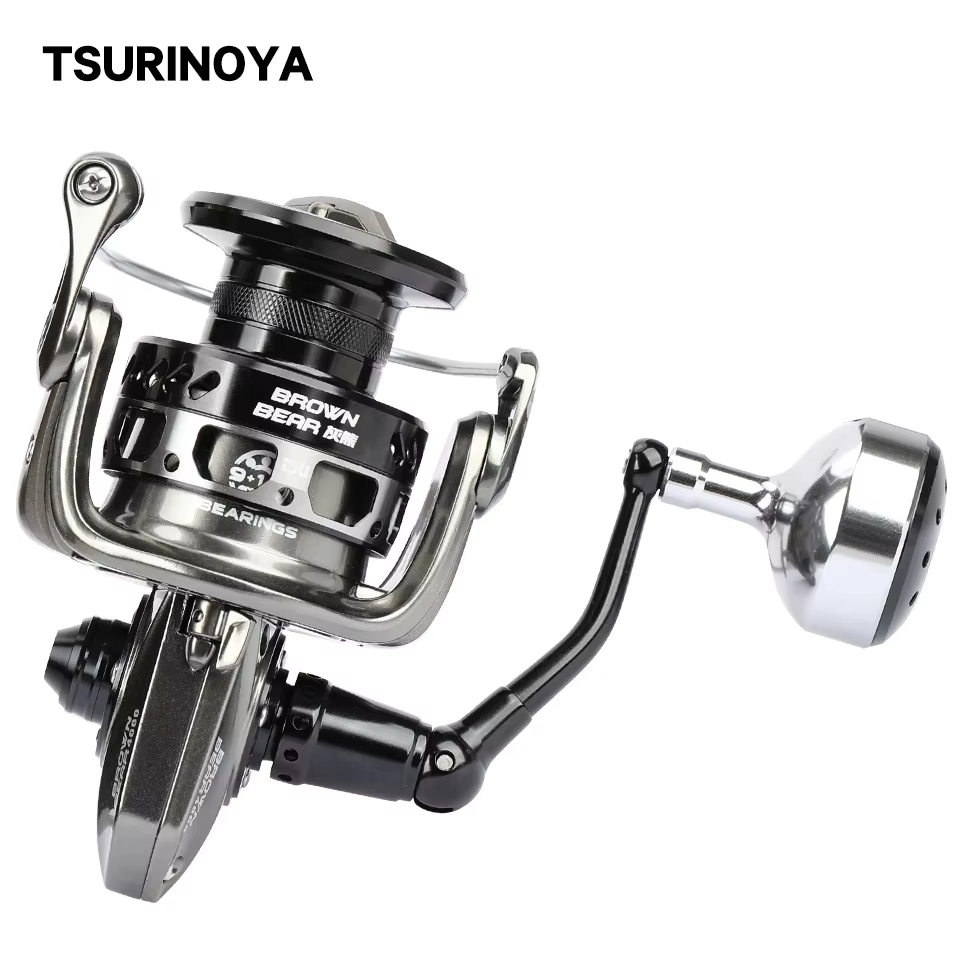 TSURINOYA Carrete de pesca giratorio de metal - arrastre 12-20 kg - imagen 3