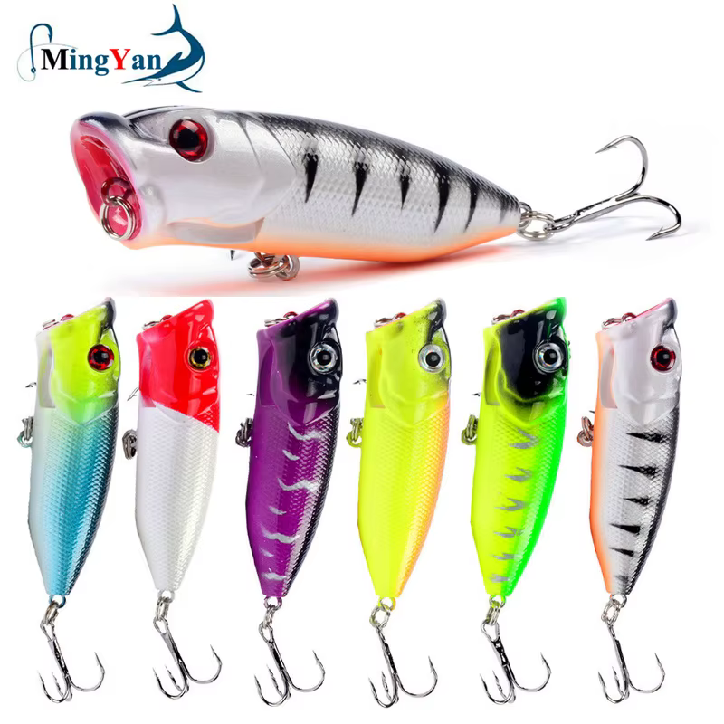 Senuelo Topwater Popper - Wobblers de superficie plastico