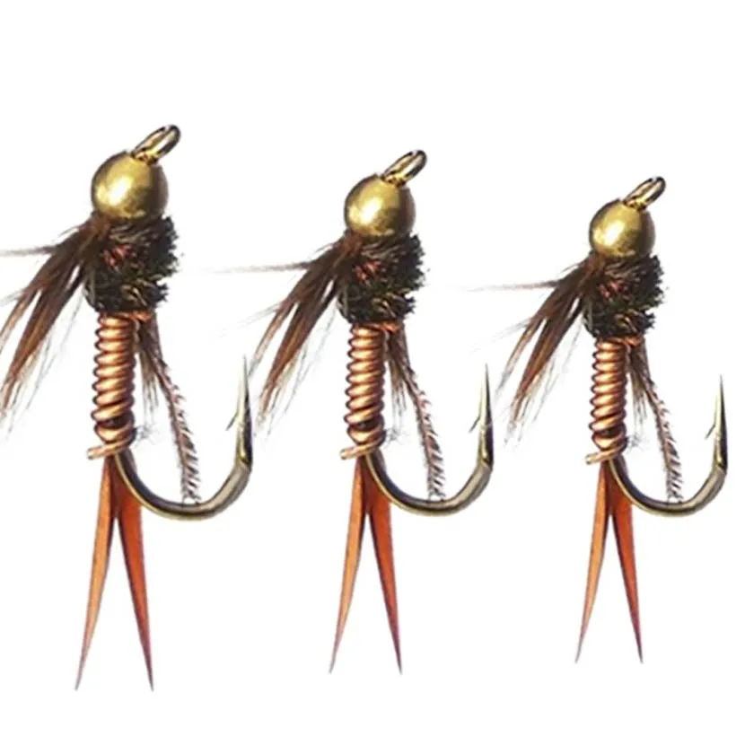 Mosca ninfa mojada tungsteno perla para trucha y lubina