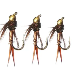 Mosca ninfa mojada tungsteno perla para trucha y lubina