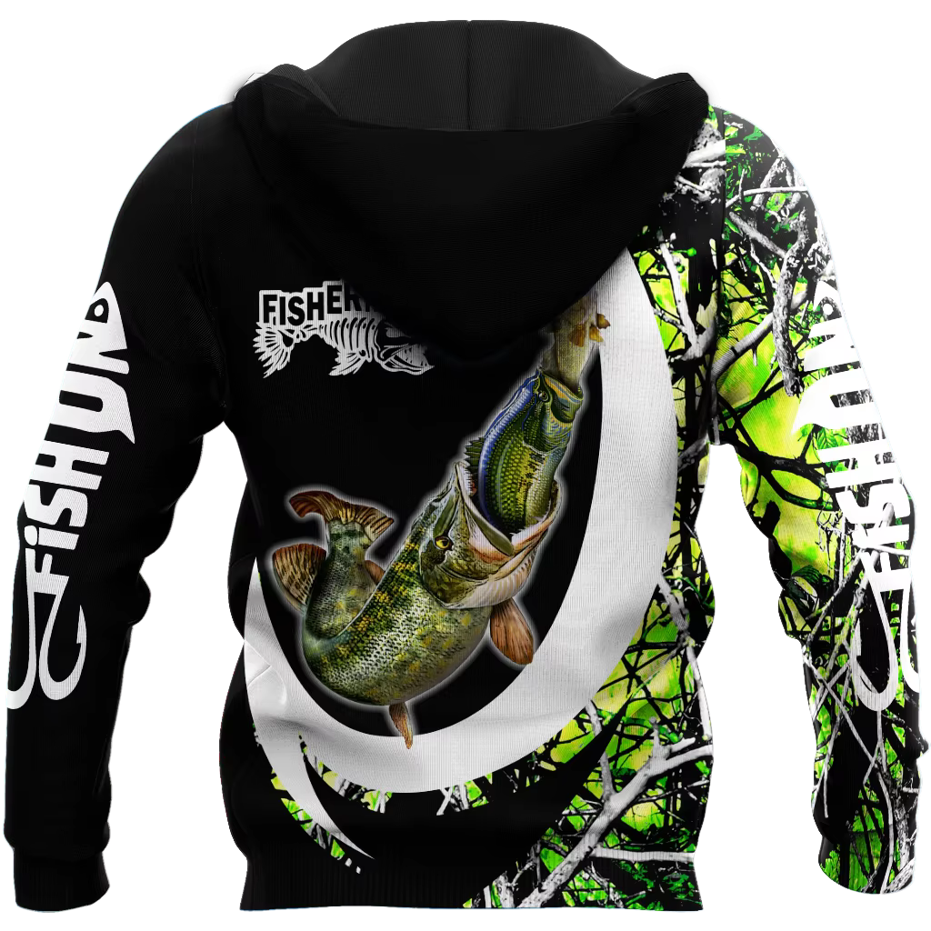 KJ416 Sudadera pesquera lubina estampado 3D Unisex otoño invierno - imagen 5