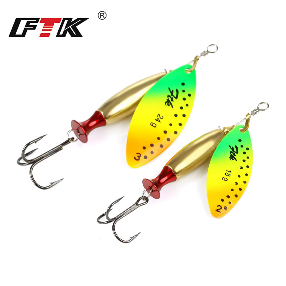 Mustad FTK Señuelo giratorio con cuentas y anzuelos de pesca