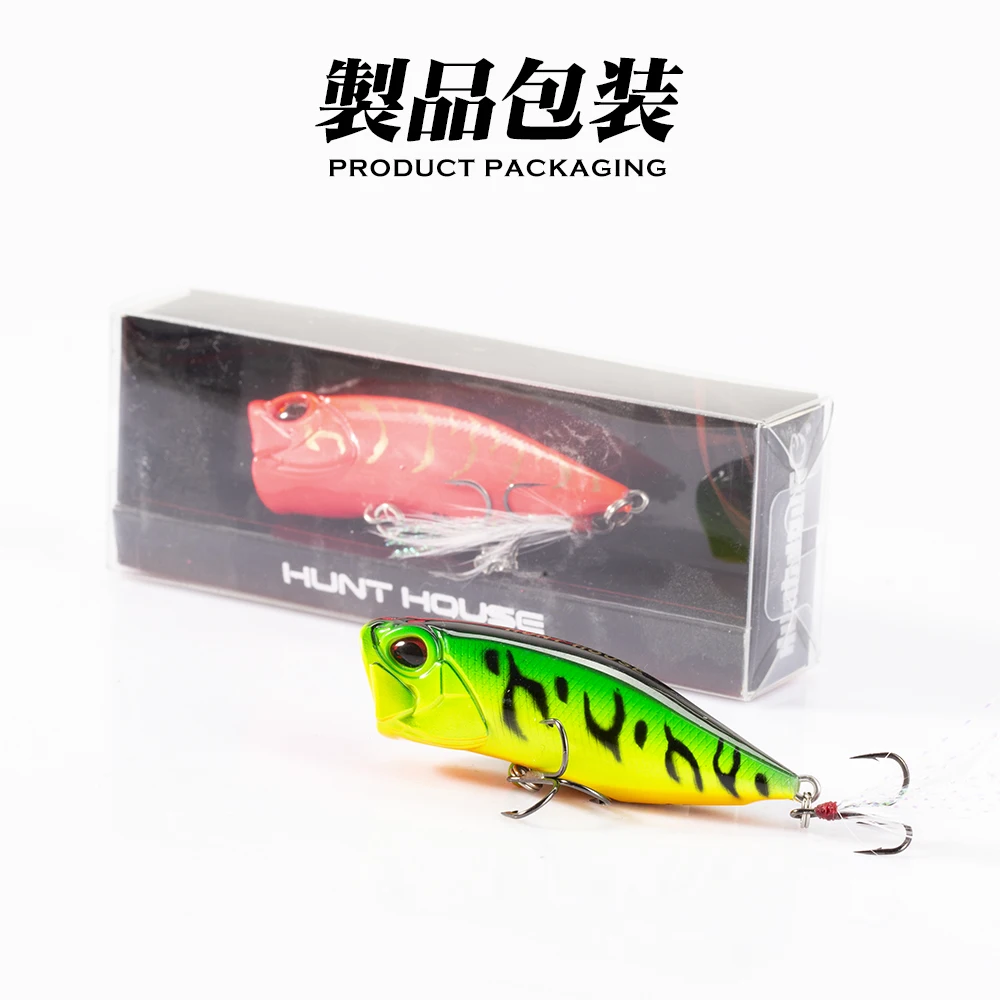 Hunthouse Topwater Mini Popper para lubina, flotante duro - imagen 5