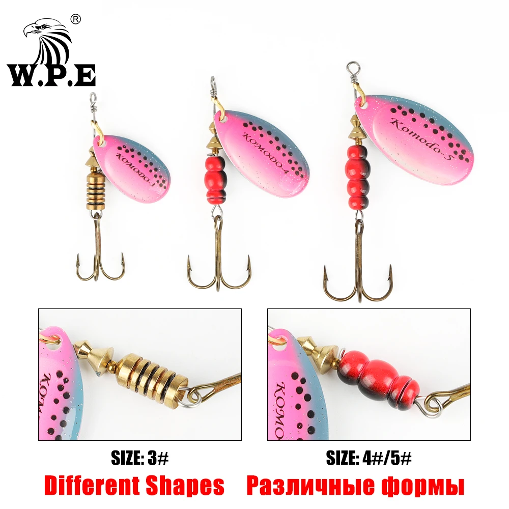 W.P.E señuelo giratorio para lubina con anzuelo triple - imagen 4