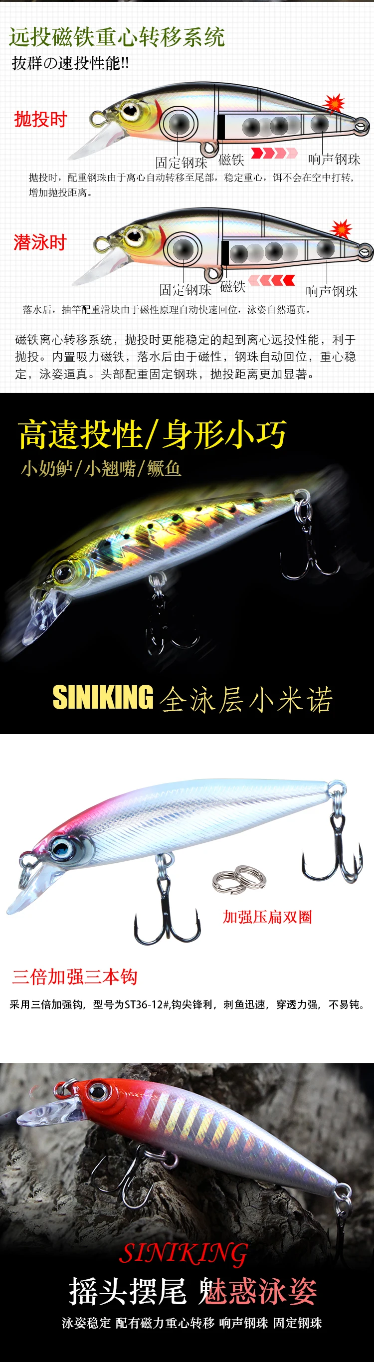 Señuelo Minnow FISHING PARADISE detalle