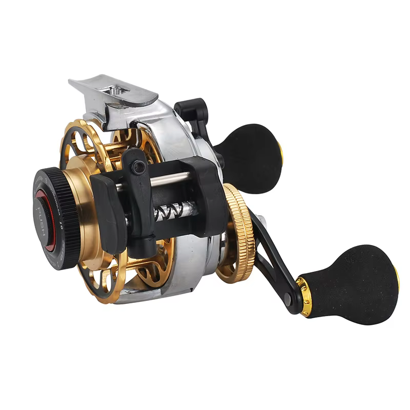Carrete metálico para pesca en hielo con freno frontal - imagen 4