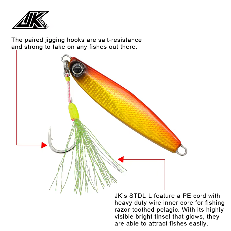 JK STLS-L Gancho de Pesca Luminoso – Alambre Resistente al Desgaste - imagen 3