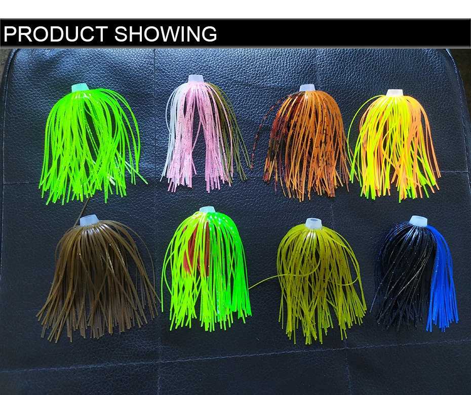 Señuelos de silicona suave tipo jigging con faldas elásticas
