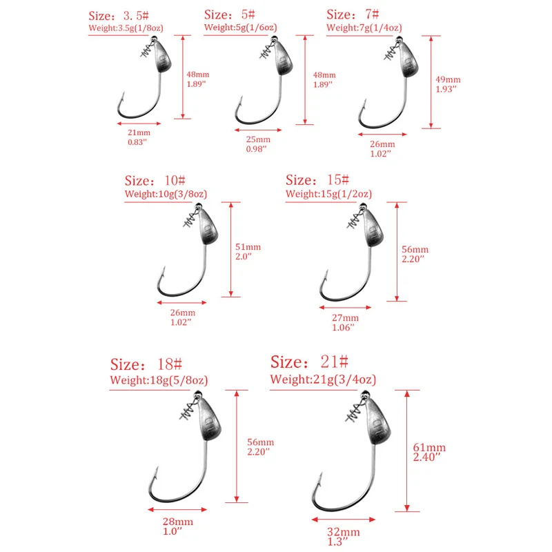 Anzuelos Jig Head atornillables – Cabeza plomada para vinilo - imagen 5