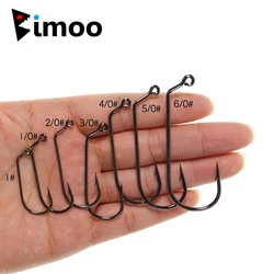 Bimoo Anzuelos para gusano suave de acero al carbono 60 grados