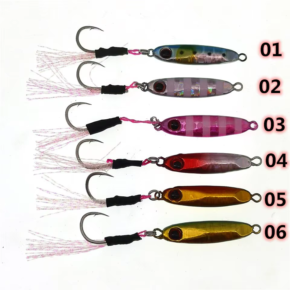 Señuelo jigging metálico mini con un único gancho