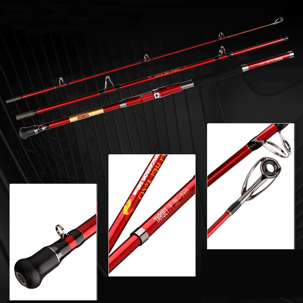 Caña jigging de alto carbono 30 kg 1,8-2,4 m 3 secciones agua salada - imagen 5