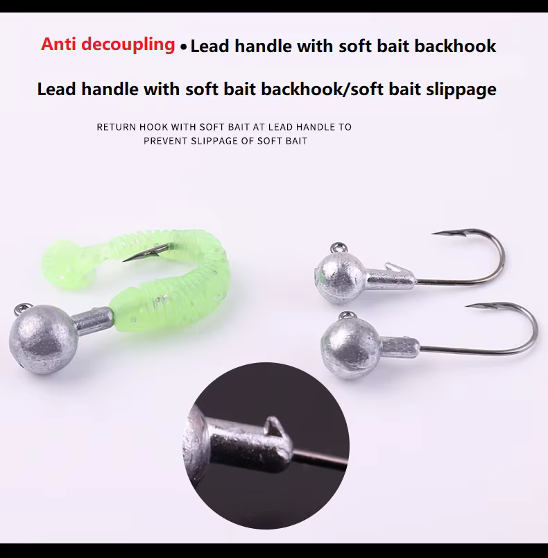 Anzuelos Jig Head vinilo suave para pesca deportiva marina - imagen 3