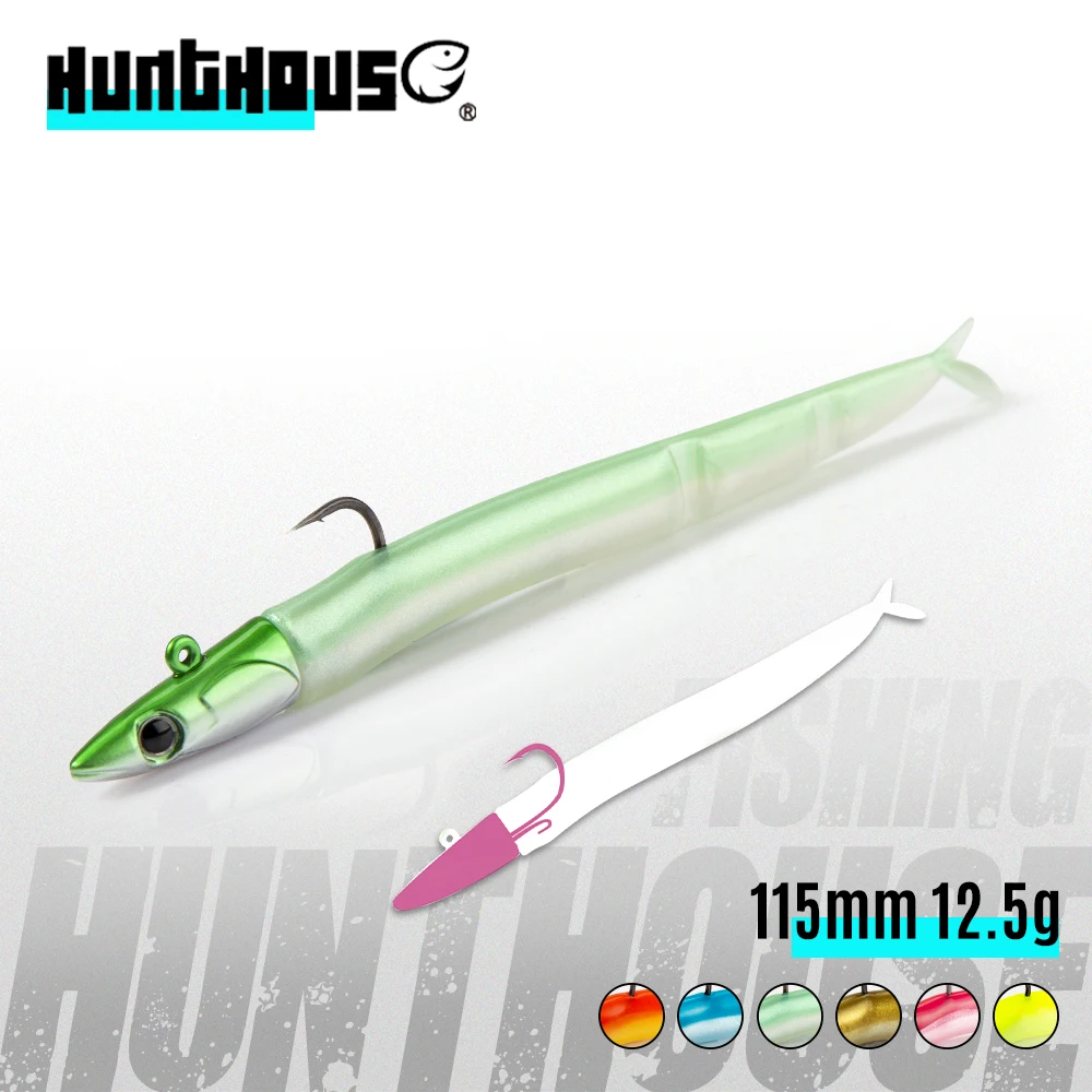 HUNTHOUSE Black Minnow Shad - Señuelo vinilo para lubina con jig head