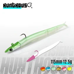 HUNTHOUSE Black Minnow Shad - Señuelo vinilo para lubina con jig head