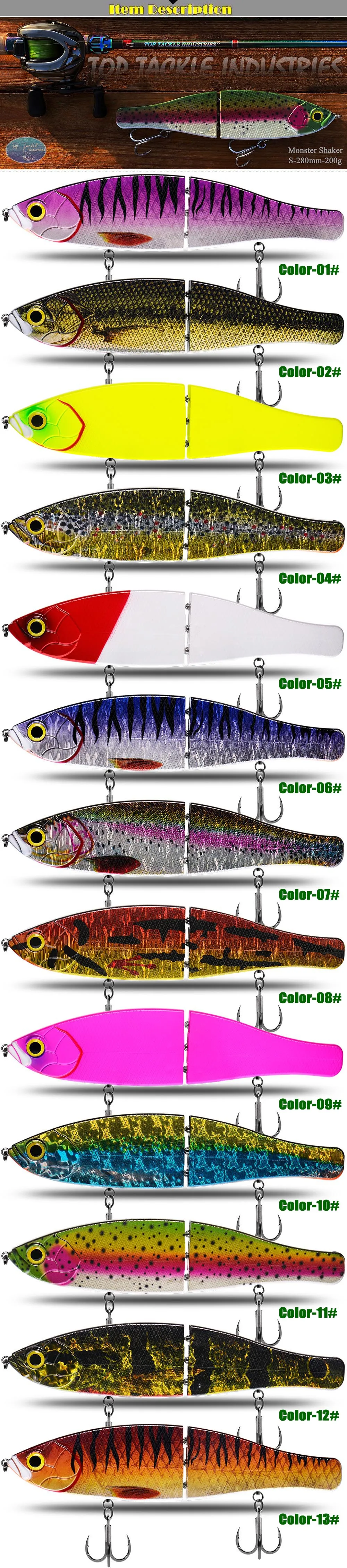 Colores disponibles del swimbait articulado