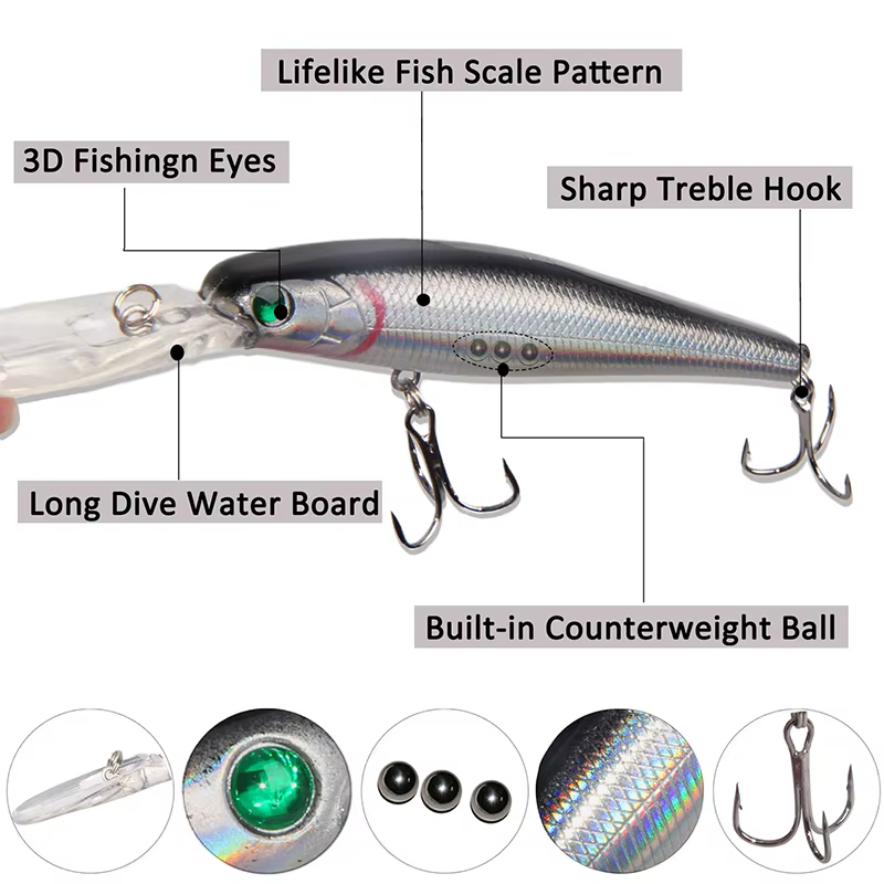 Señuelo duro crankbait lucio 13,6 g con caja de aparejos para pesca - imagen 3
