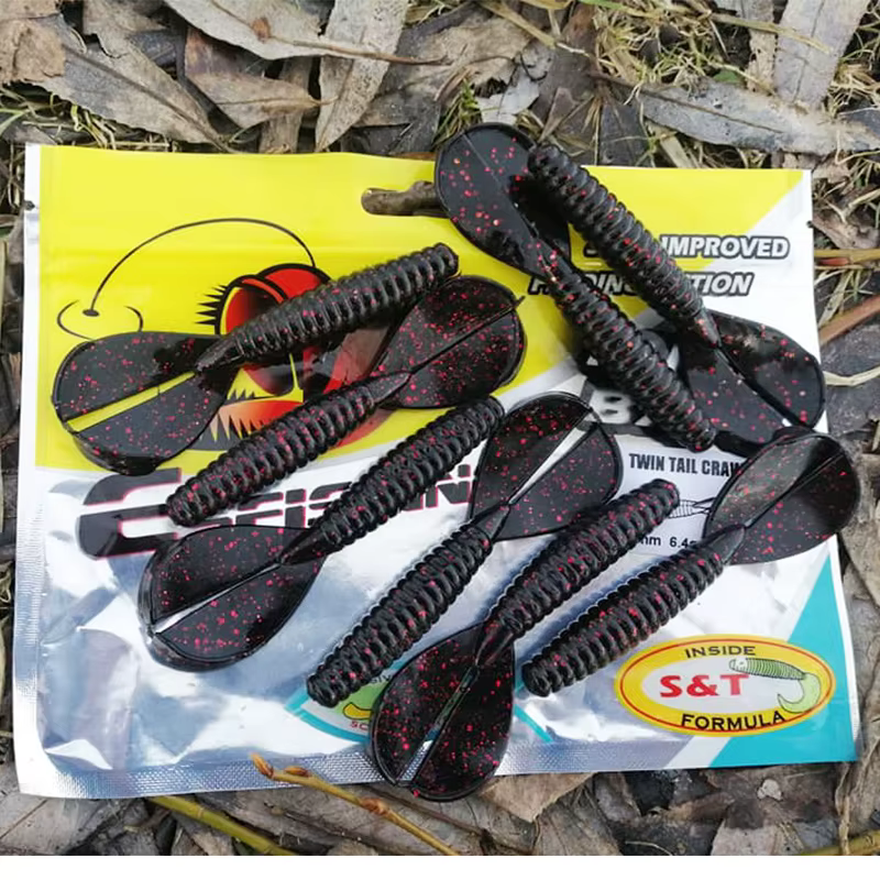 KESFISHING Doble cola para lubina – Cebo vinilo blando 90mm - imagen 2